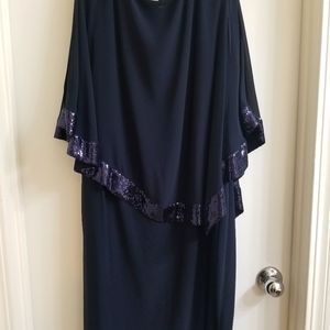 Plus Size Navy Blue Formal Dress
